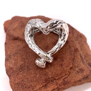 Trust Your Journey Heart Ring,Silver Plated Ring,Adjustable,Ethnic Statement Art Deco Ring,Bohemian Jewelry,Mother’s Day Gift.
