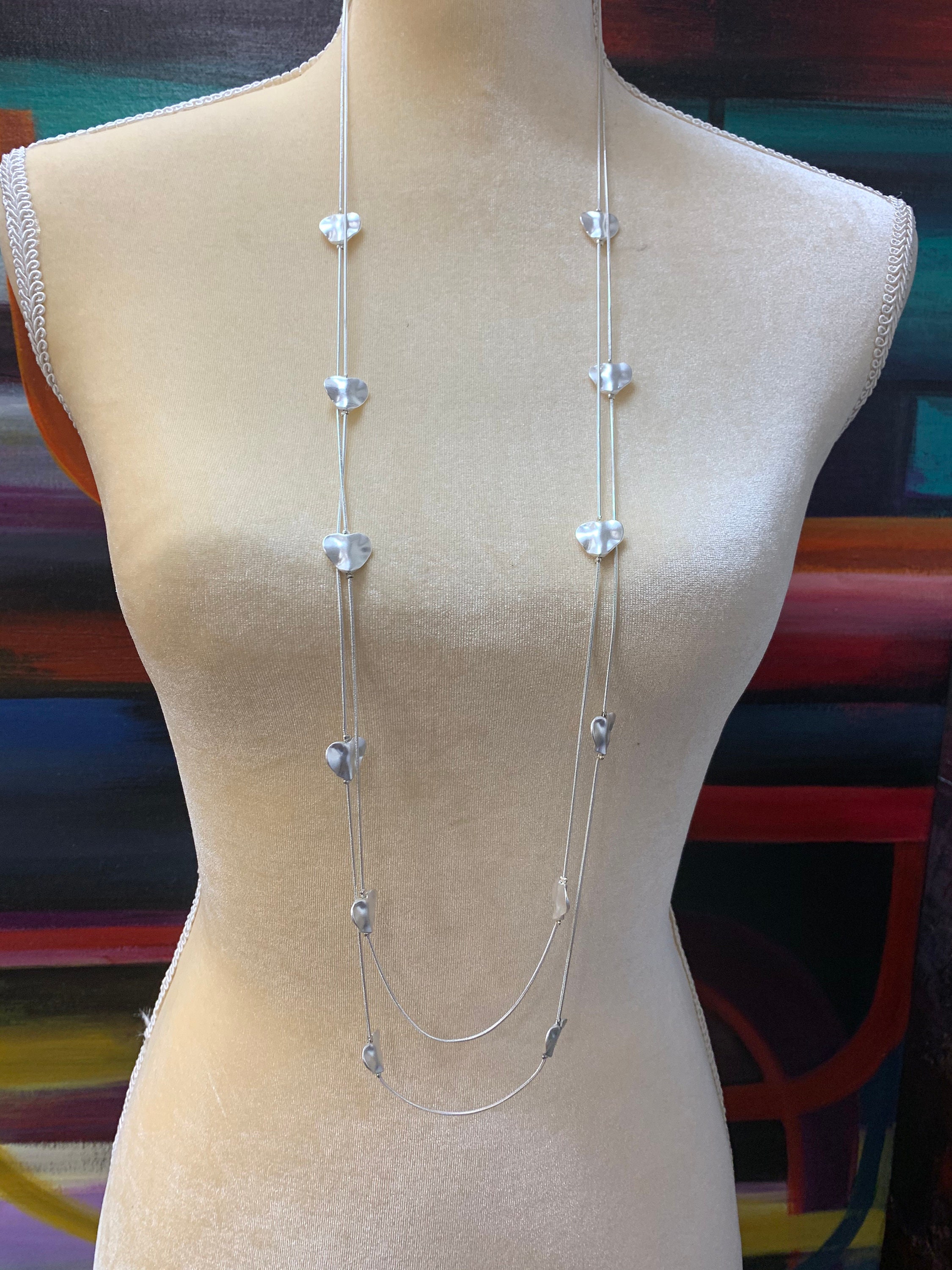 Vintage Multiple Haearts Alhambra Style,long Necklace for Woman,double