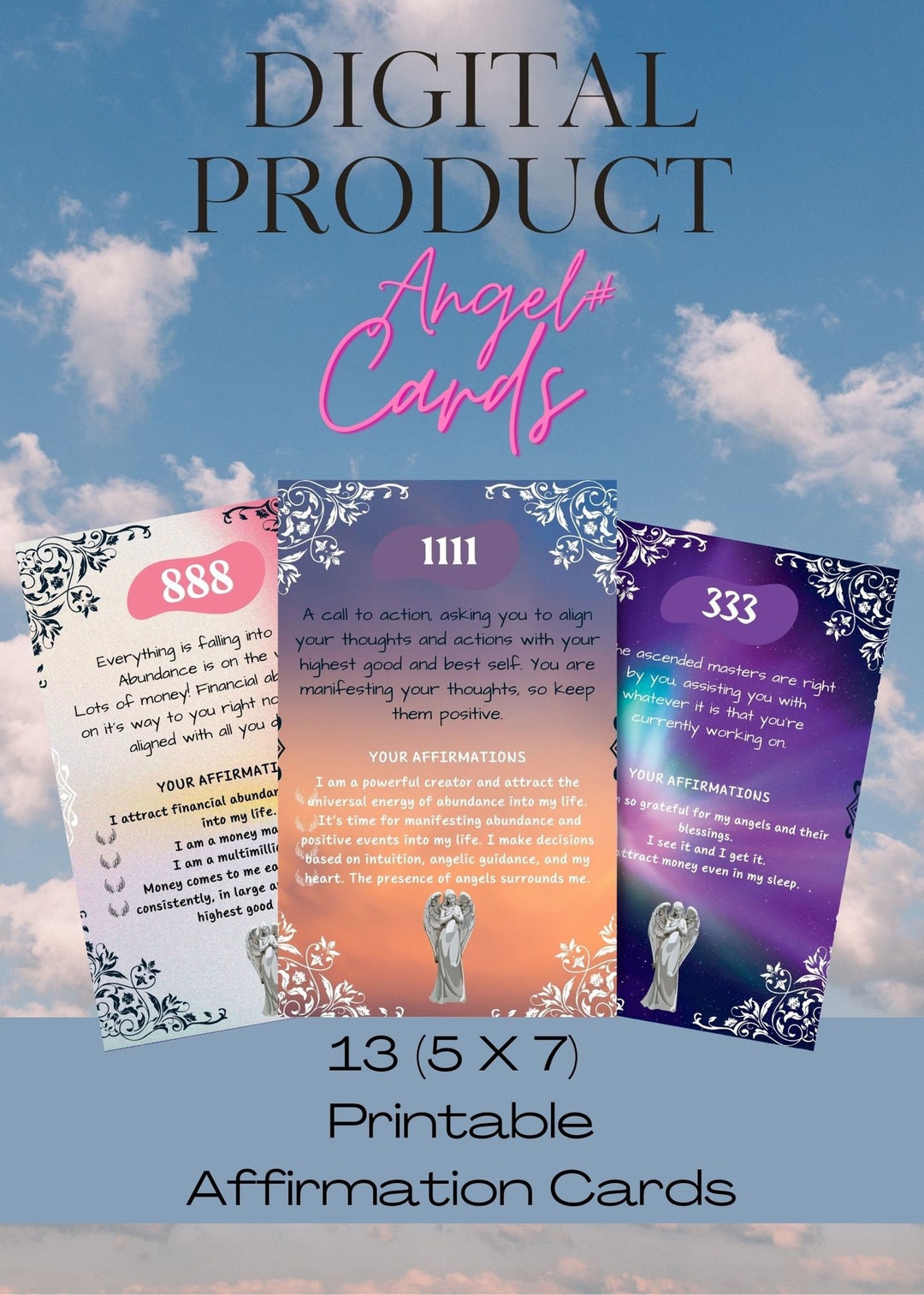 Angel Number Affirmation Cards Printable Angel Number Cards