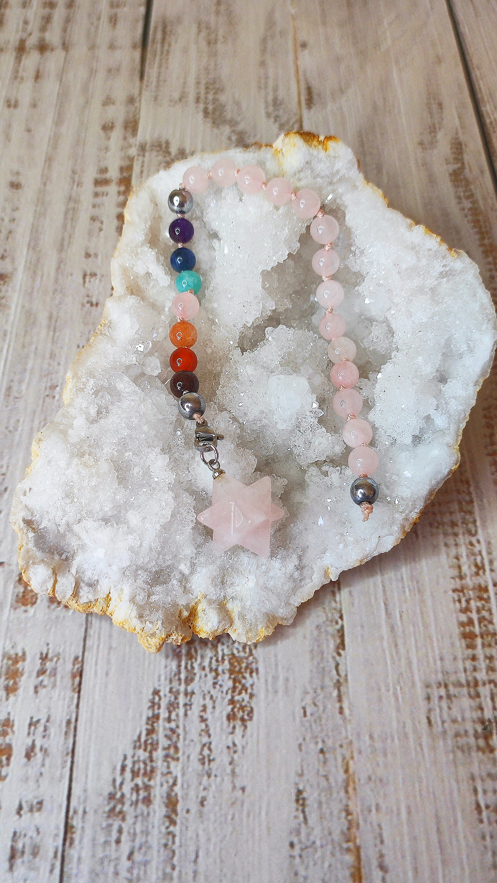 Pendule Merkaba Quartz Rose