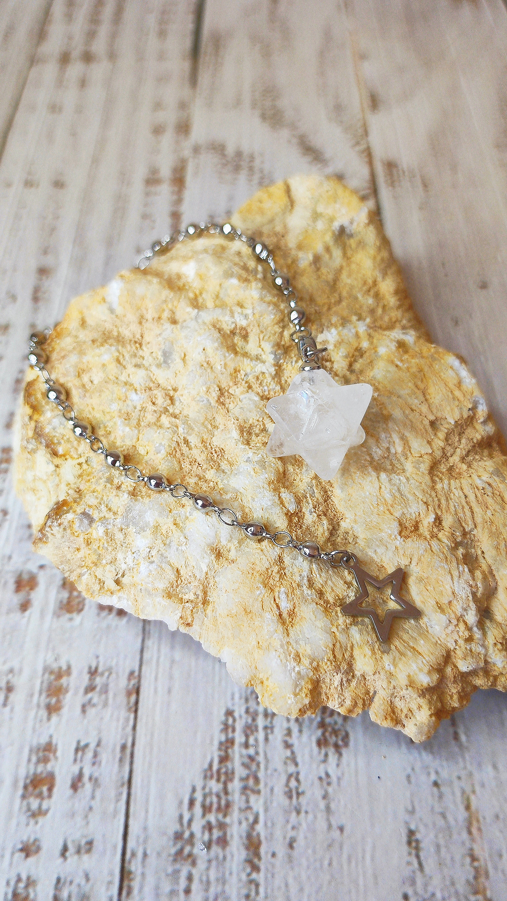 Pendule Merkaba Cristal de Roche