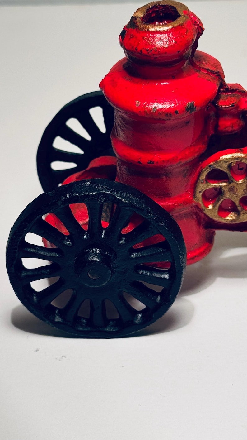 Vintage Cast Iron Horse Drawn Red Pumper Fire Truck - Etsy