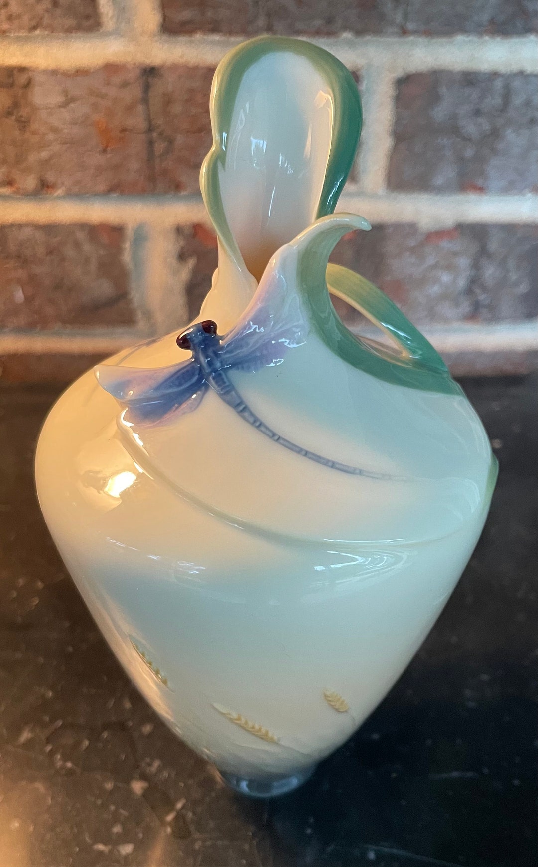 Franz Porcelain 7 Dragonfly Bud Vase Etsy