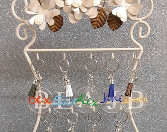 Personalised Engraved Monogram  Keychain Charms Custom Keyring Gift Male Female Zipper tag