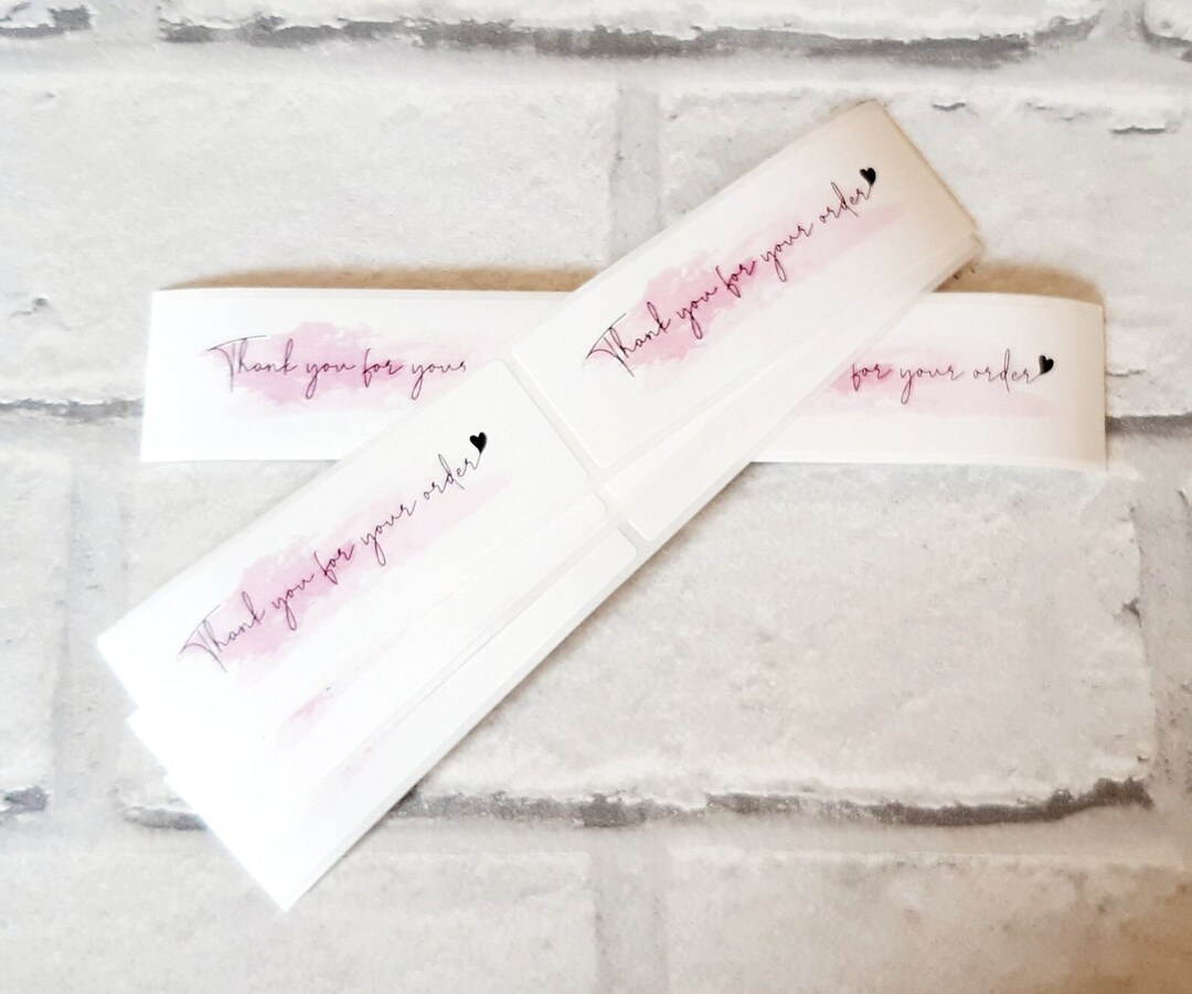 Thank You for Order Sticker Rectangular Sticker White Sticker Black ...