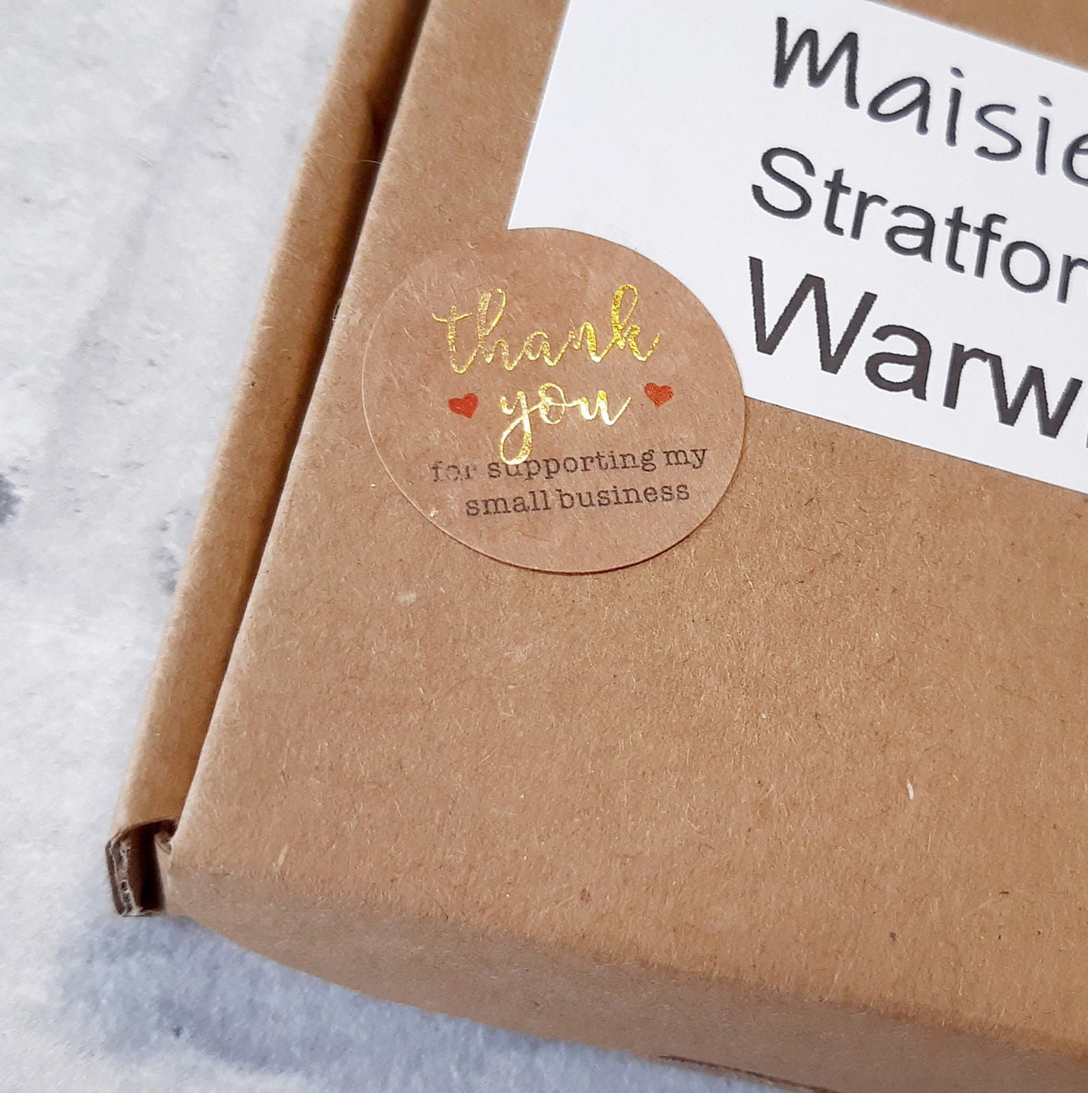 Thank You Stickers: Gold Foil Kraft Paper, Small Business Labels Thank You Stickers: Gold Foil Kraft Paper, Small Business Labels