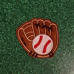 Baseball, Softball Glove Embroidered Iron On Patch