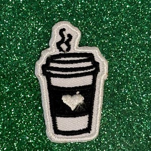 Mini Coffee Cup Embroidered Iron On Patch