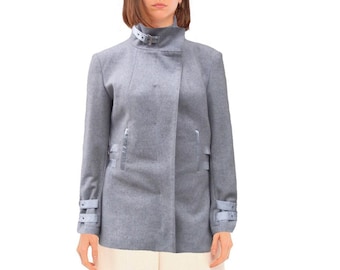 Cappotto autunnale corto mezzo peso made in Italy, giacca tre stagioni, cappotto trench alla moda, giacca cappotto chic