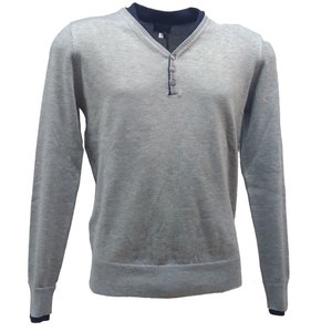 Winter Wool Pullover Sweater Long Sleeve V-Neck Made in Italy, Men&#39;s Winter Clothing