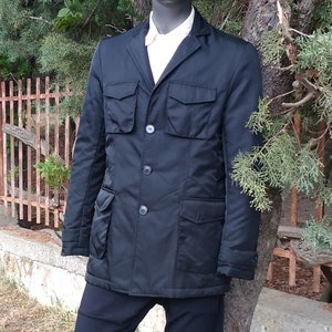 Men&#39;s Saharan Jacket, Chic Jacket, Custom Jacket, Italian Fashion Clothing, Plus Size Jacket, Made in Italy Men&#39;s Jacket
