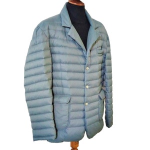 Quilted Goose Down Jacket Tailored Mens Winter Short Down Coat, Warm men&#39;s jacket handmade in Italy.