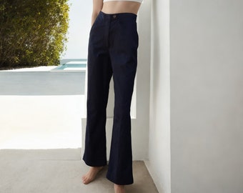 High-waisted Palazzo pants made in Italy, handmade, women's wide-leg trousers, comfortable loose trouser