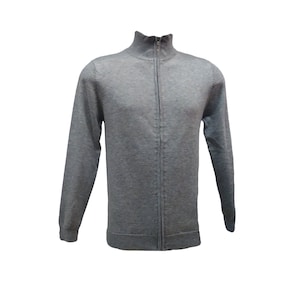 Warm Cashmere Wool Cardigan Sweater, Men&#39;s Zip Up Sweater, Men&#39;s Cardigan Grey/Black/Beige, Minimalist Cardigan.