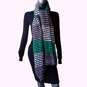 Chunky Wool Scarf, Multicolored Long Knitted Shawl.