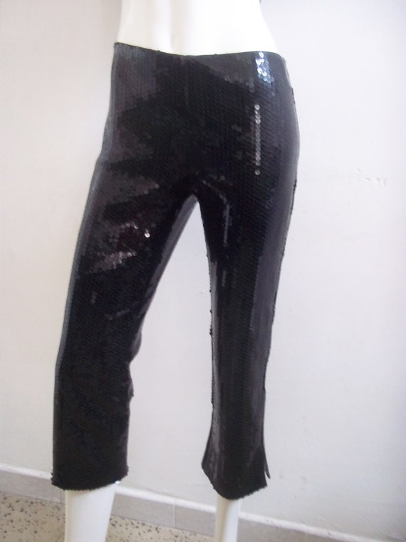 MOSCHINO sequin pants, vintage women's capri trou… - image 6