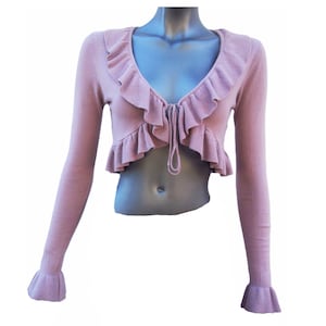 Hand Knitted Cashmere Short Shrug Cardigan, Lightweight Cardigan, Cashmere Top, Handmade Knit Jacket, Women&#39;s Bolero.