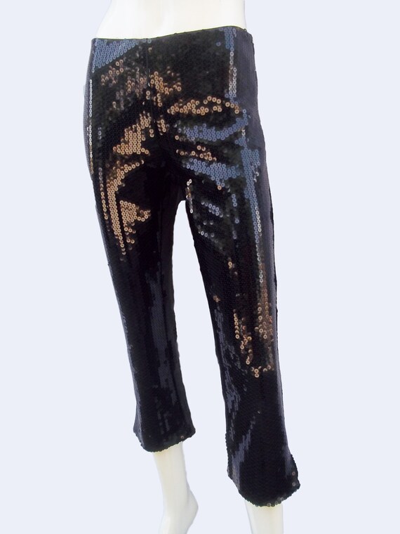 MOSCHINO sequin pants, vintage women's capri trou… - image 2