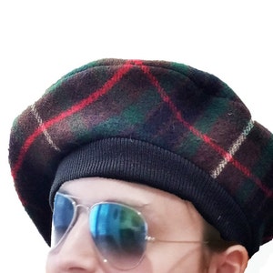 Wool beret, tartan basque, made in Italy basque, handmade pure virgin wool French beret, Scottish wool beret, chic gift