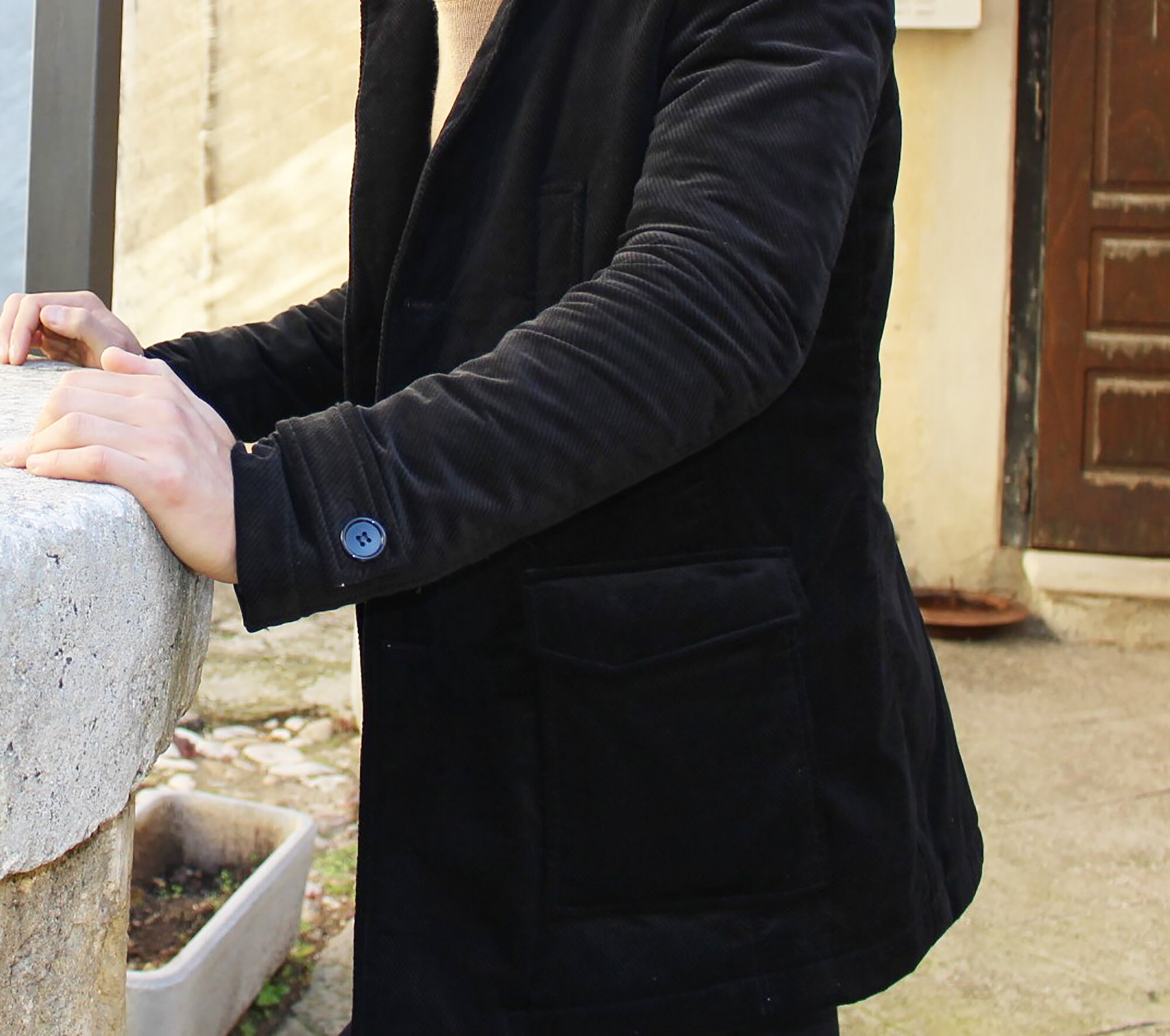 Corduroy Jacket With Internal Quilt 