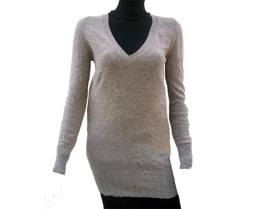 Long Wool Sweater Made in Italy Handmade Sweater V-neck - Etsy