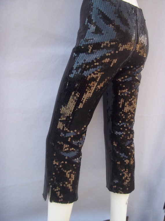 MOSCHINO sequin pants, vintage women's capri trou… - image 4
