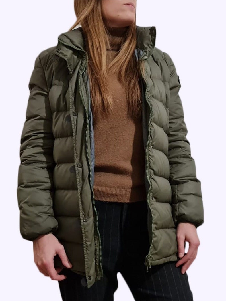 fine green warm winter coat oversize down jacket hooded Button Down women Jackets main image 0