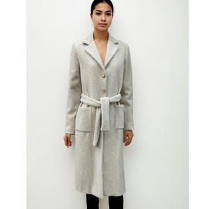 Soft wrap around plus size long coat, Fall Winter coats made in Italy, elegant women&#39;s coat, customised coats