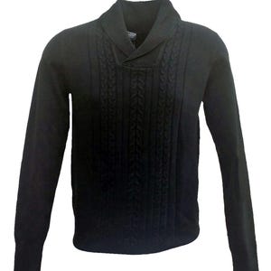 Men&#39;s Wool Cable Knit Sweater Handmade Winter Pullover Sustainable Knitwear Made in Italy