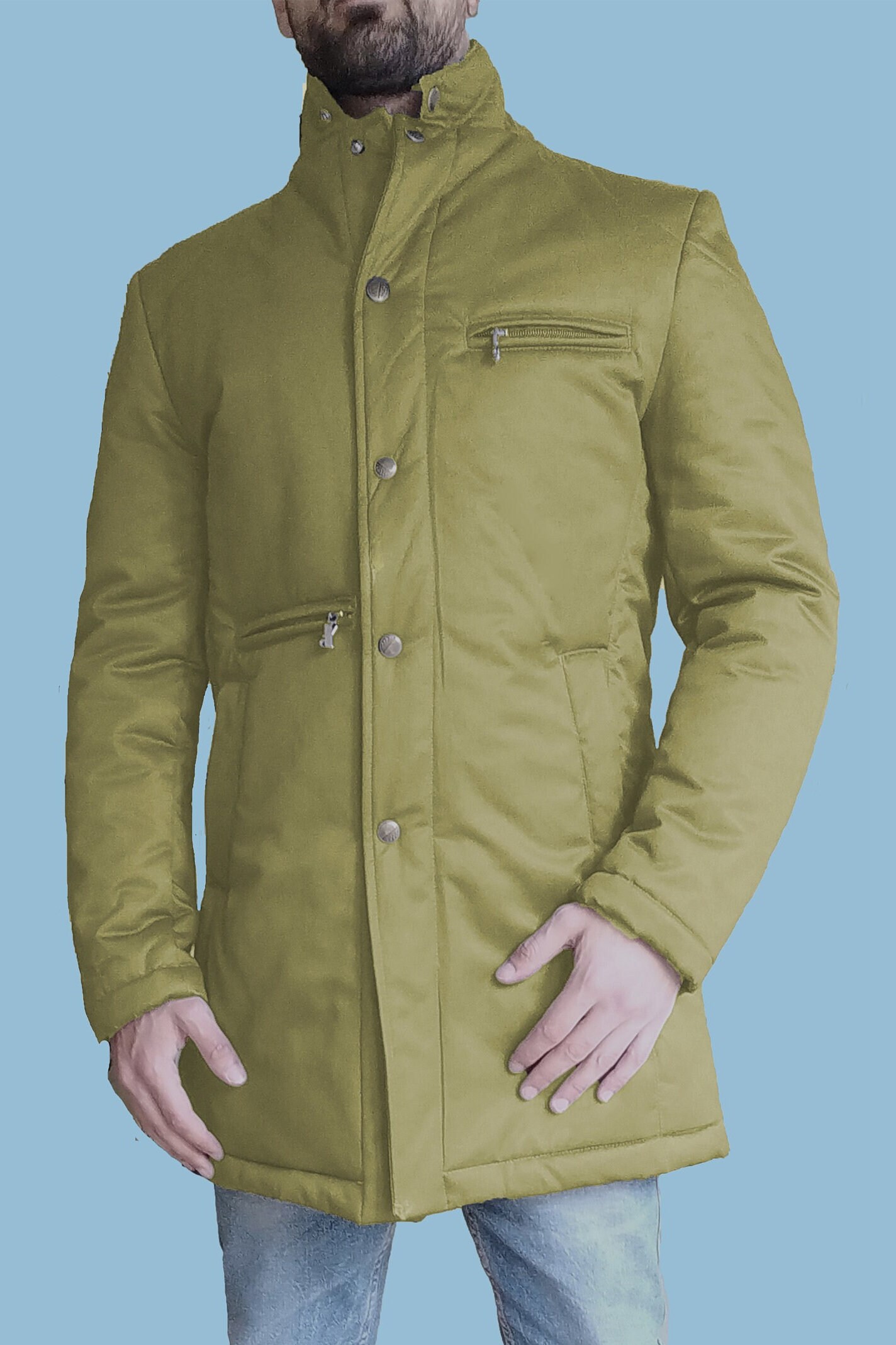 Giacca Pesante Con Cappuccio Cappotto Invernale Imbottito Uomo