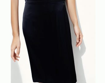 Black Viscose Pencil Skirt, Elegant Handmade Skirt Made in Italy, Sustainable Fashion Clothing