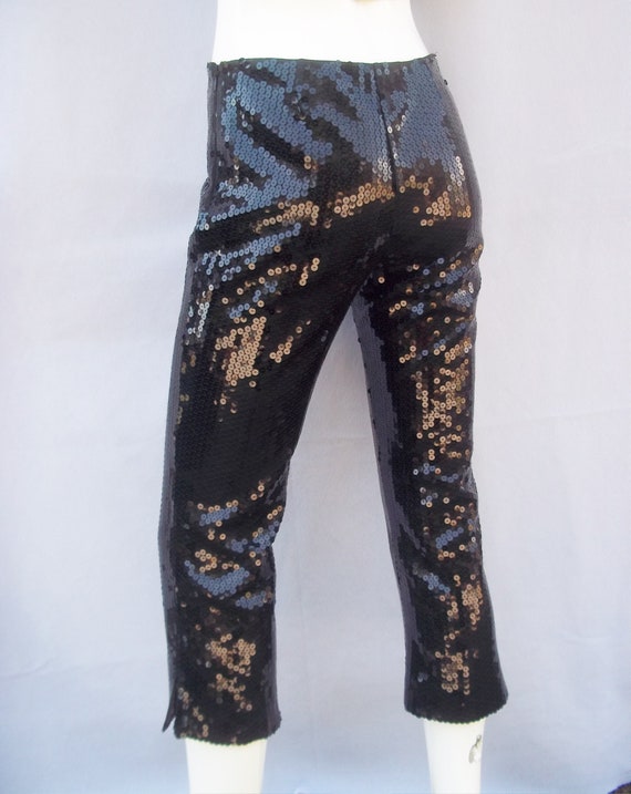 MOSCHINO sequin pants, vintage women's capri trou… - image 3