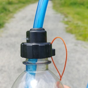 Hydration Tube Adapter System For 28mm Smartwater Soda Fiji Bottle - Use Like A Camelbak or Osprey!