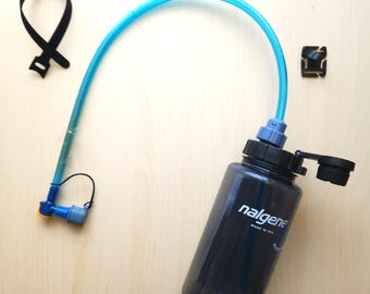 Hydration Tube Adapter System for Wide Mouth Nalgene Hydro Flask And 28mm Smartwater Water Bottle - Use On the Move Like Camelbak Or Osprey!