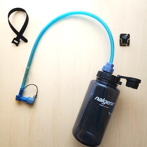 Hydration Tube Adapter System for Wide Mouth Hydro Flask Nalgene And 28mm Smartwater Water Bottle - Use Like A Camelbak Or Osprey!