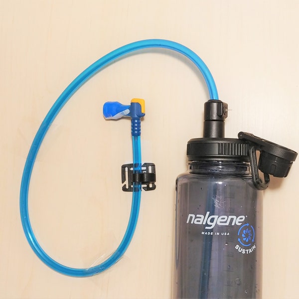 Hydration Tube Adapter System for Wide Mouth Hydro Flask Nalgene Water Bottle - Use Like A Camelbak Or Osprey!