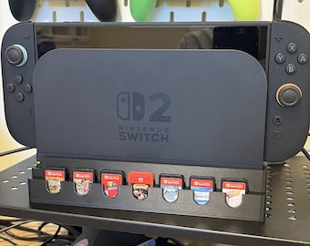 Nintendo Switch 2 Dock Stand - Skadis Supported, With Cartridge Holder