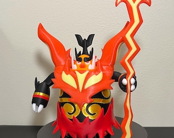 Mega Emboar 3D printed Pokemon figure - Glow in the dark