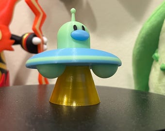 UFO Diglett 3D printed Pokemon figure - Glow in the dark
