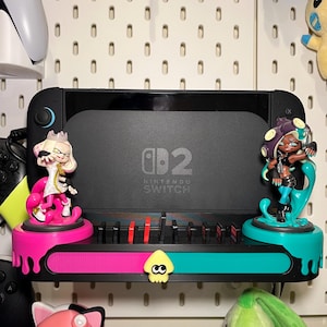 Splatoon themed Cartridge + Amiibo organizer dock | Nintendo Switch 2 Dock Stand - Skadis Supported, Swith 1 Supported