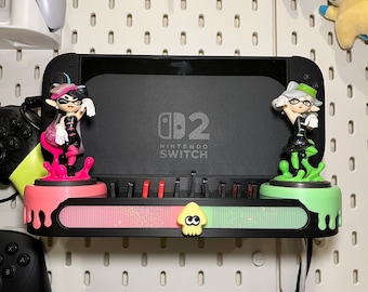 Splatoon themed Cartridge + Amiibo organizer dock | Nintendo Switch 2 Dock Stand - Skadis Supported, Swith 1 Supported