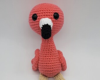 Haken, uitkomen Famingo, zomer, handgemaakt, speelgoed, kinderkamer, babyshowercadeau, jongen, meisje, gevuld, dier, baby, pluche, flamingo