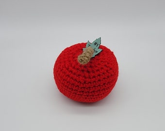 Gehaakte appel, fruit, decor, gevulde appel, amigurumi, rood, appel, handgemaakt, leraar cadeau, school, decor, speelgoed