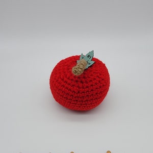 Crochet apple, Fruit, Décor, Stuffed apple, Amigurumi, Red, apple, handmade, teacher gift, school, decor, toy