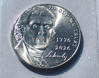 2026 D 1776-2026 Semi-Quincentennial 250th Anniversary Nickel duel date New Uncirculated (one year design only)