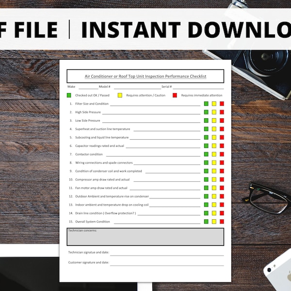 Air Conditioning HVAC Inspection ︱ Checklist ︱ PDF ︱Word