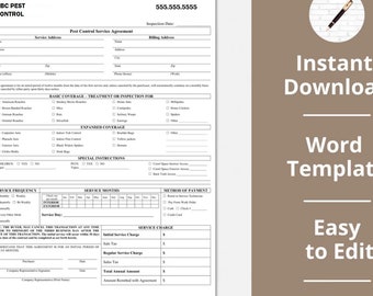 Pest Control Service Agreement Template