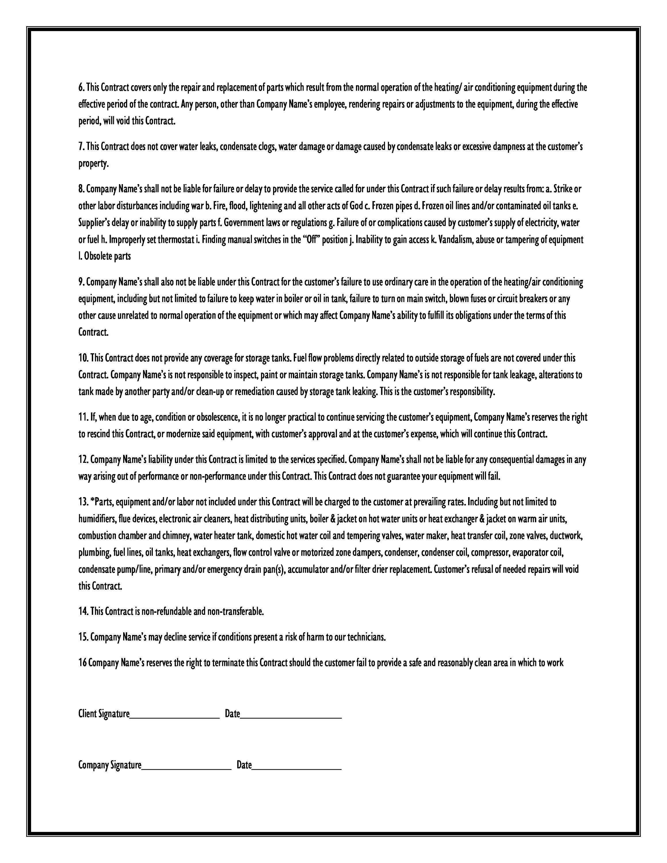 HVAC Preventative Maintenance Contract template Service Contract Etsy HVAC Preventative Maintenance Contract template Service Contract Etsy