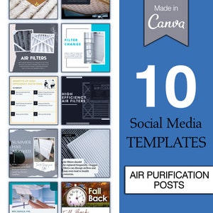 10 Modern HVAC Filter | Air Conditioning Facebook | Air Purifiying Instagram | Social Media Posts |