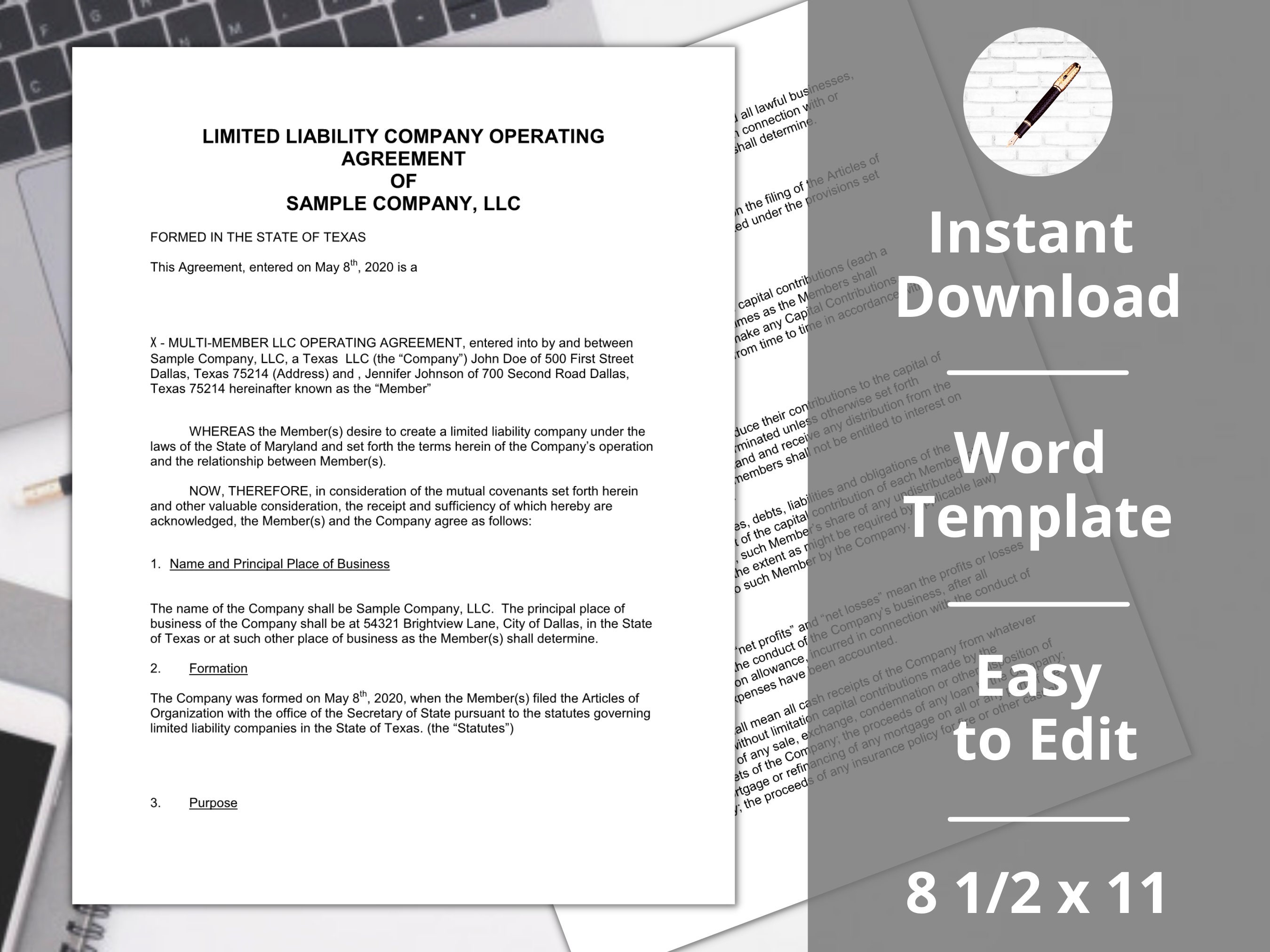 operating-agreement-template-llc-instant-download-etsy